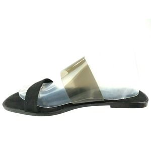 ASOS Black Open Toe Sandal Mules Size US 8 UK 6